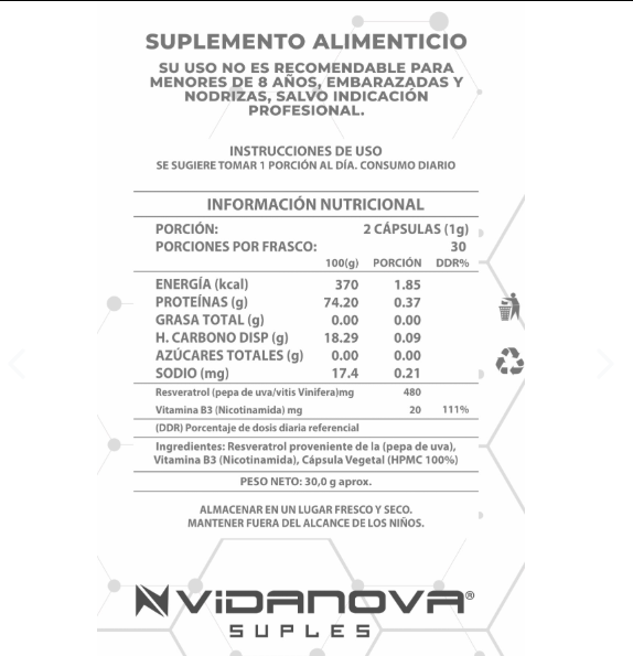 Pack x3 NAD+ Resveratrol 1000 mg – 60 Cápsulas